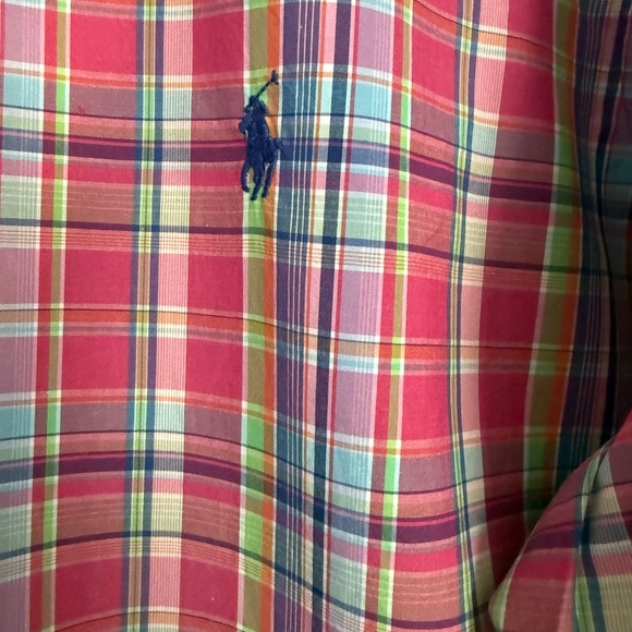 Ralph Lauren Men's Pink Vibrant Plaid Button-Down Long Sleeve Shirt Size XL - Picture 3 of 7